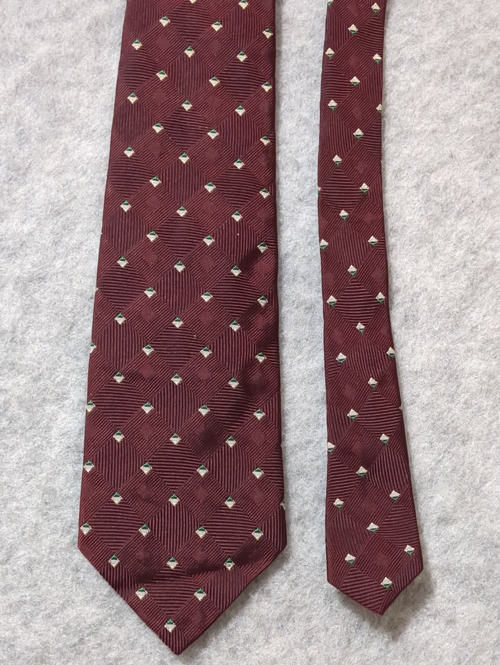 Vintage Polo Ralph Lauren USA Pure Silk Tie Tiled Box Geometric